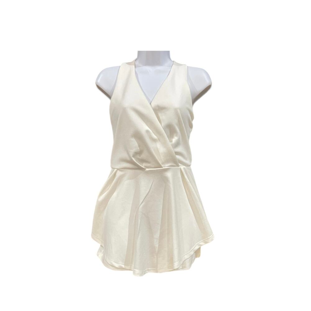 Purple Snow Womens Romper Surplice Neck Sleeveless Open Back S